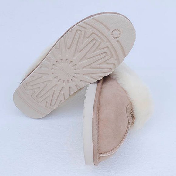 Noblag Men And Women Tan Sheepskin Wool Fur Slippers